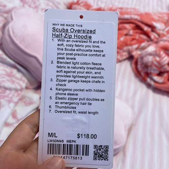 Strawberry milk half zip Lululemon scuba! Size M/L - Picture 6 of 6